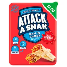 Attack A Snak Ham 'n Cheese Wrap Kit With Tomato Ketchup 86g